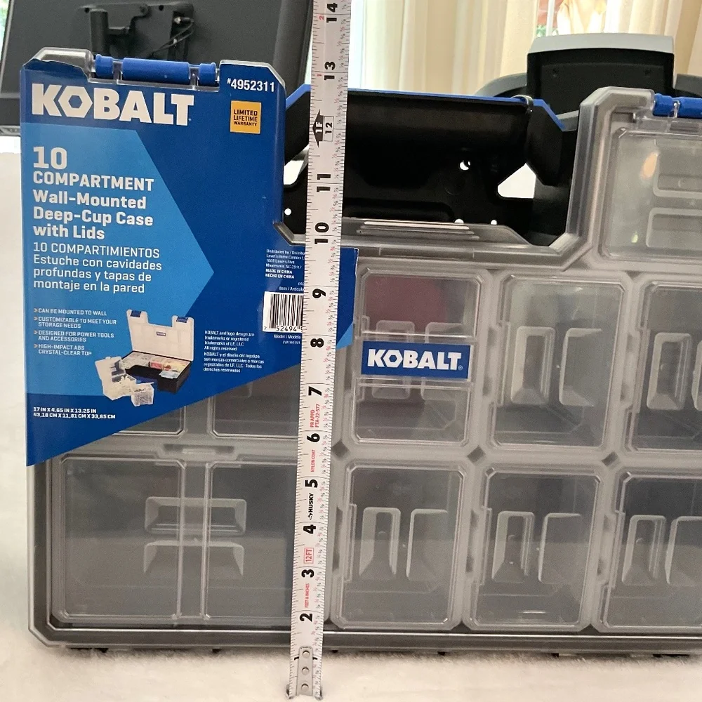 Kobalt 10-Compartment Large Plastic Small Parts Organizer